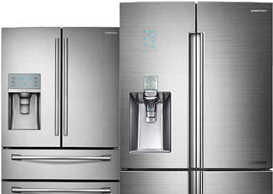 French Door Refrigerators - Samsung 34.3 Cu. Ft. French Door Refrigerator - Stainless (544x300), Png Download