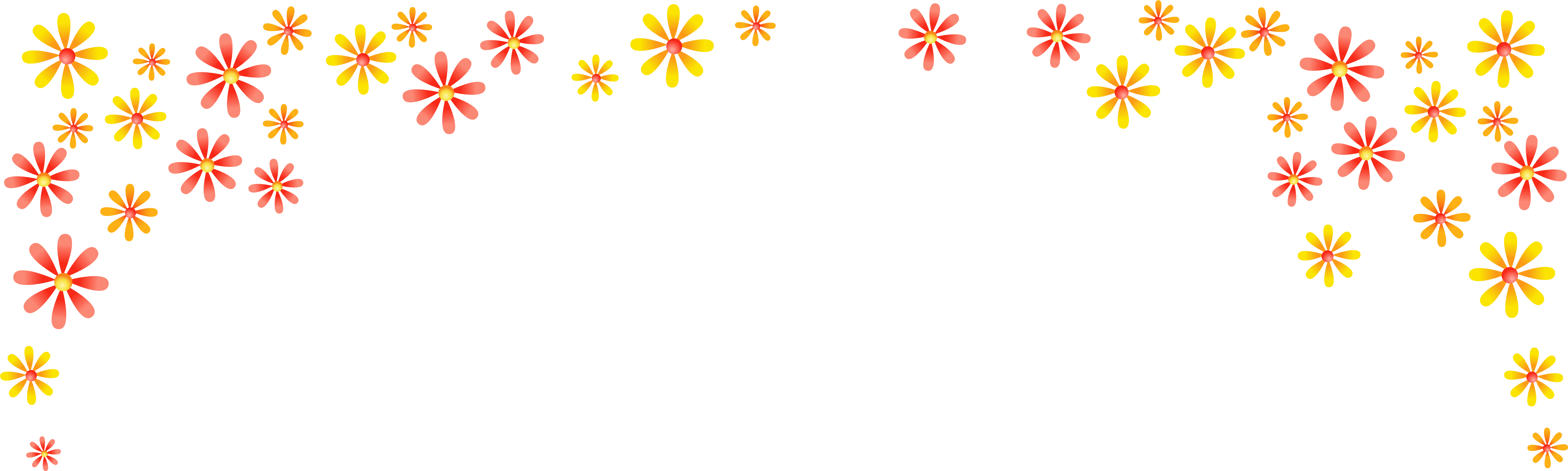 Floral Decoration Clip - Clip Art (6962x2358), Png Download