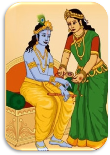 The Date On Which It Falls Varies Every Year - Raksha Bandhan Krishna And Draupadi (367x515), Png Download