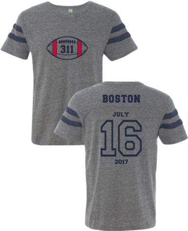 Boston Event Jersey - Alternative Apparel Mens S-2xl Eco Jersey Football (384x480), Png Download