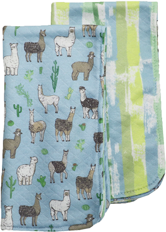 Bumblito Burp Cloth Set Of 2 Party Of Eight Llamas - Party (500x500), Png Download