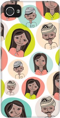 Indian Family Case For Iphone 4/4s - Cartoon (300x400), Png Download