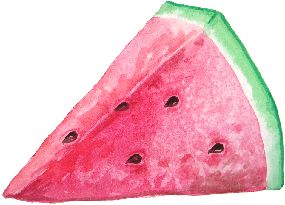 Hand Painted Sweet Watermelon Transparent - Summer Watercolor (1024x794), Png Download