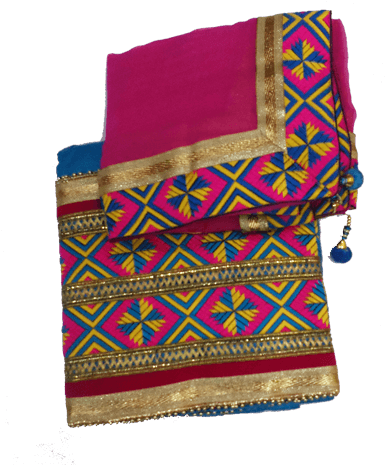 Pink With Multicolor Phulkari Suit - Ball Bearing (500x500), Png Download