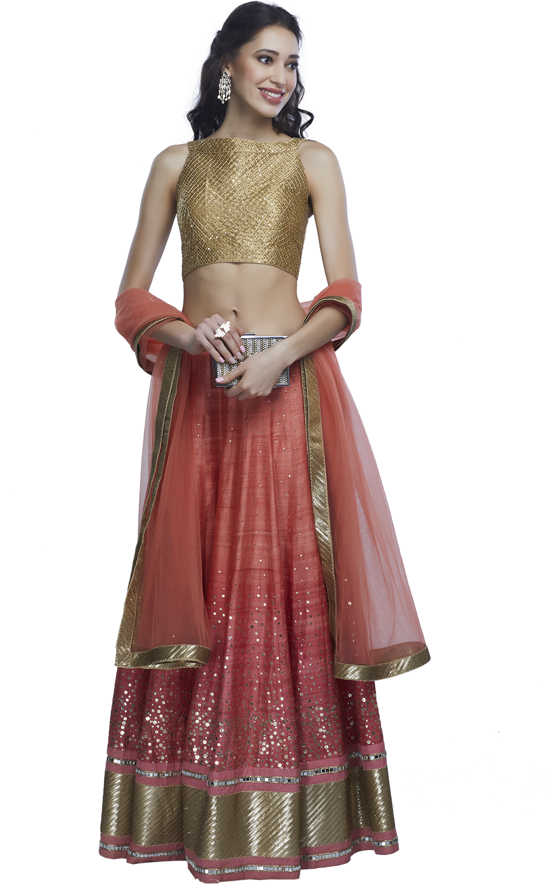 Peach Lehenga Set - Choli (1200x1800), Png Download