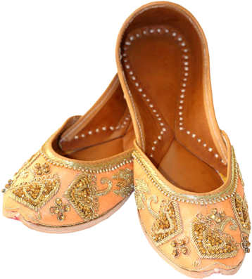 Women Leather Punjabi Jutti Parasol - Ladies Jutti Png (400x500), Png Download