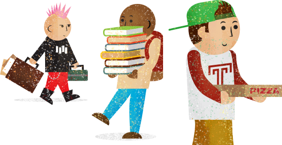 Student Services - College Students In Cartoon Png (569x293), Png Download