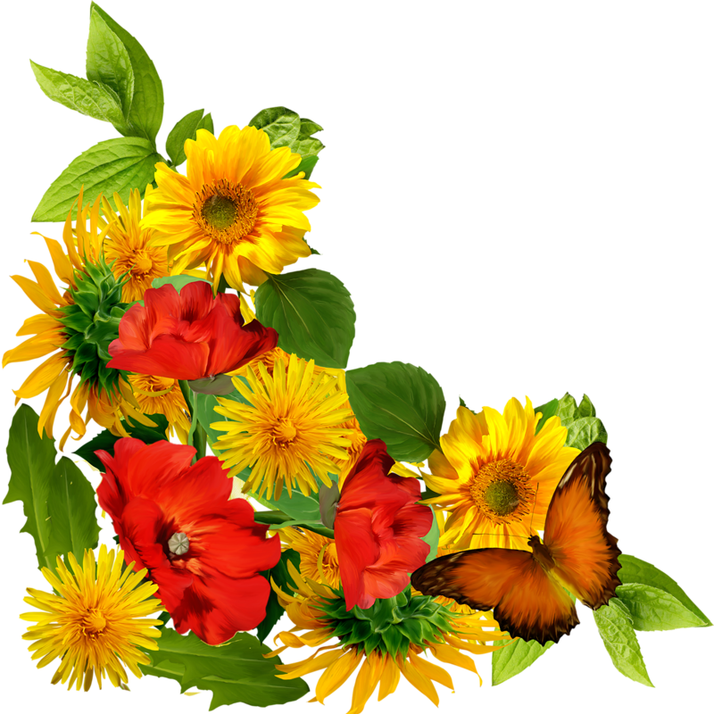 Written By Dreamland In Flowers Composition On 8 April - Esquineros De Flores Amarillas Png (800x800), Png Download