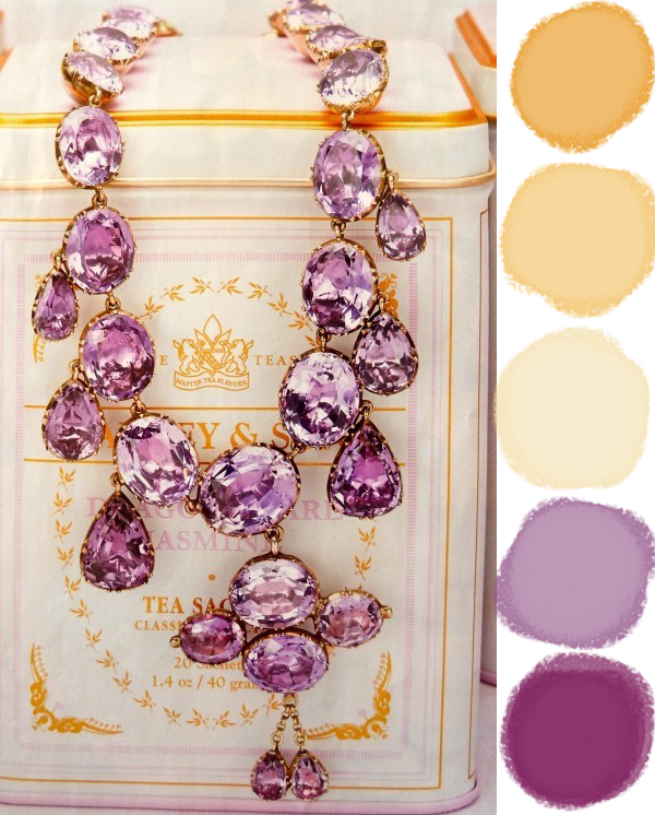 Pretty Little Picture - Purple And Gold Color Scheme (600x746), Png Download