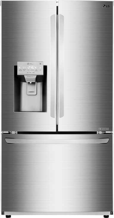 Image For Lg Bottom Freezer And French Doors Refrigerator - Lg Lfxs28968s 27.9 Cu Ft French Door Stainless Refrigerator (519x804), Png Download