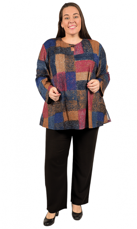 Long Sleeves Keyhole Top - Girl (550x733), Png Download