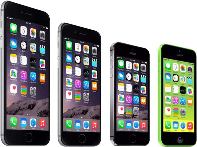 Apple Mobile Products - All Iphone 6 (700x600), Png Download