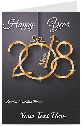 Golden 2018 Typography New Year Greeting Card - Weihnachten 2017 Und Neues Jahr-gruß-karte Karte (284x426), Png Download