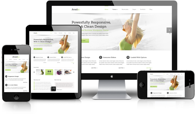 Avada Is Responsive & Looks Great On All Screen Sizes - Paginas Web Responsive Design (667x410), Png Download
