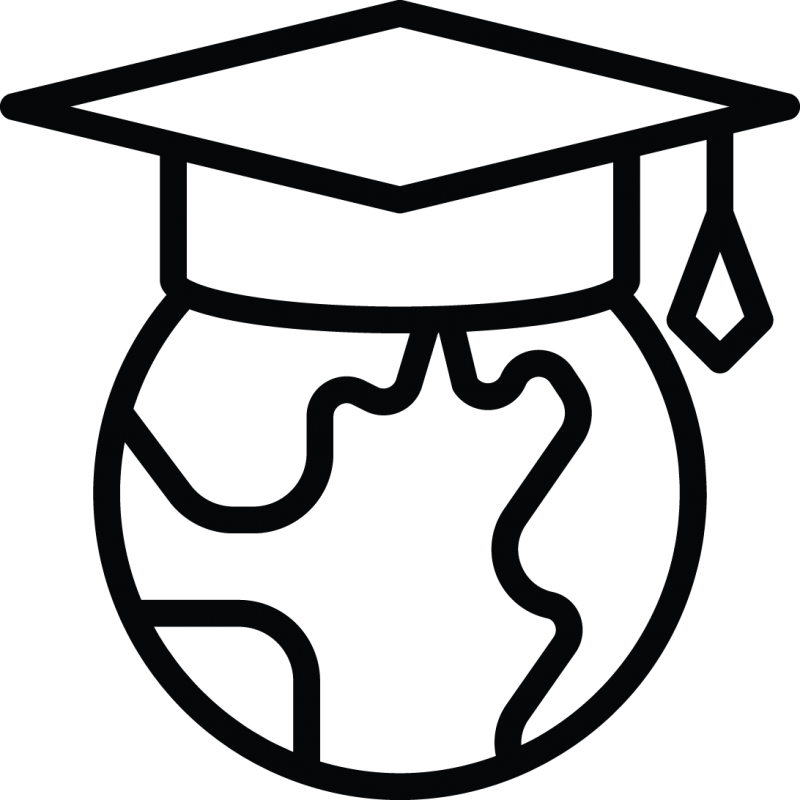 International Students - Global Student Clip Art Black And White (800x800), Png Download