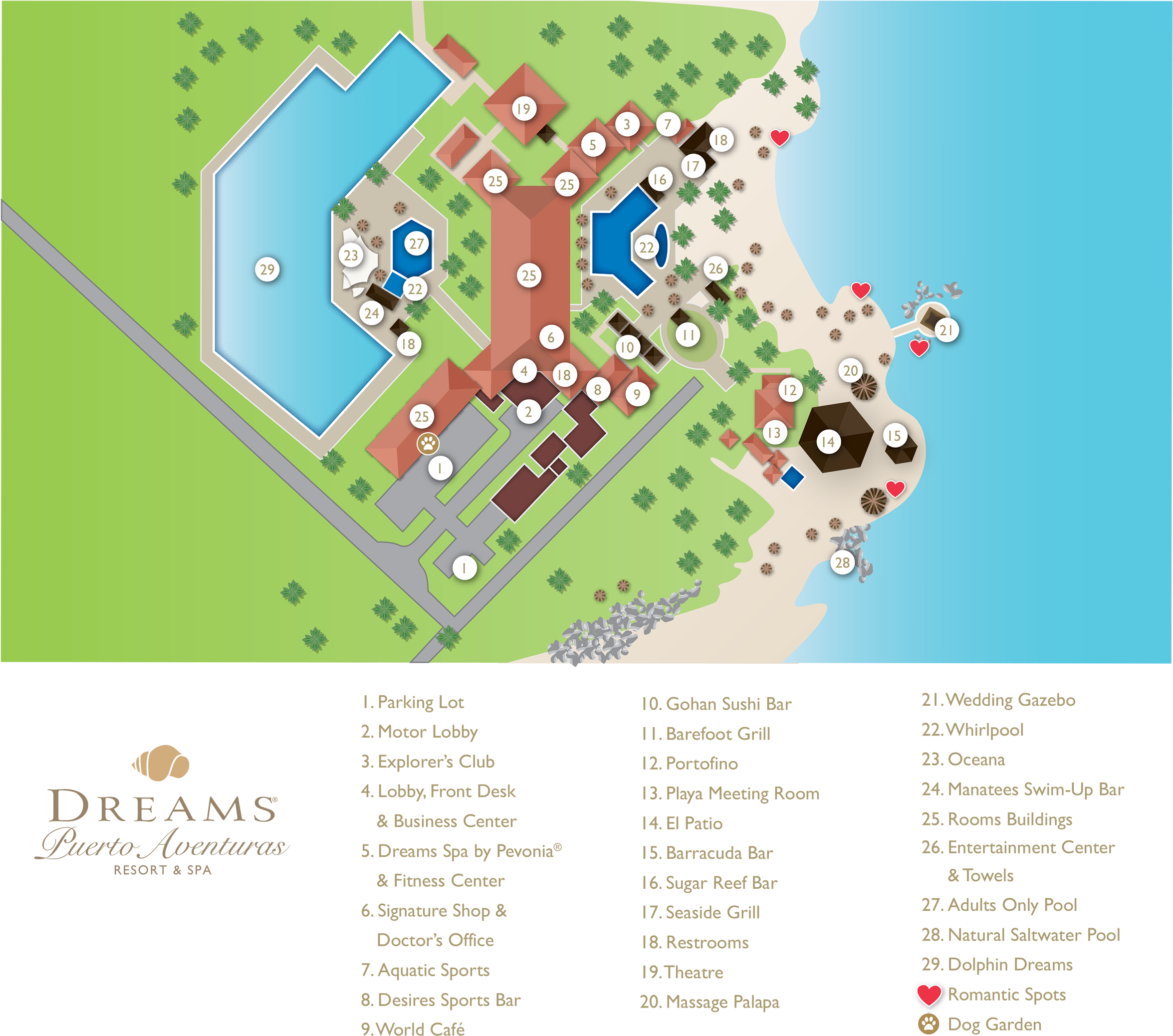 Explore Dreams Puerto Aventuras - Dreams Puerto Aventuras Resort And Spa Map (960x848), Png Download