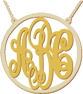 Buy Circle Encased Personalized Monogram Name Initial - Calligraphy (553x450), Png Download