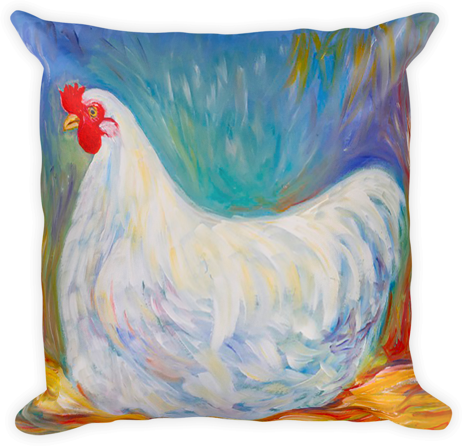White Hen Pillow - Throw Pillow (1000x1000), Png Download