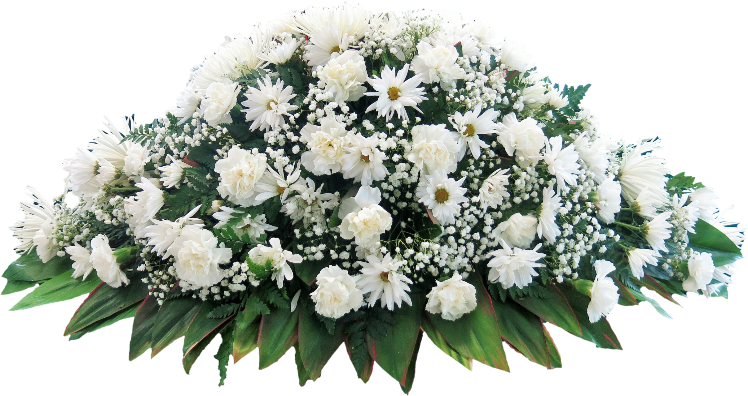 Casket Flower Bouquet Png - Flower Arrangement In Burial (2414x1280), Png Download