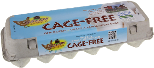 Farmers Hen House Cage-free Grade A Large White Eggs - Egg (600x265), Png Download