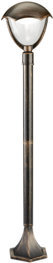 Pole - Outdoor Pole Cappe 100cm Led Antique Rust Modern Ip54 (482x434), Png Download
