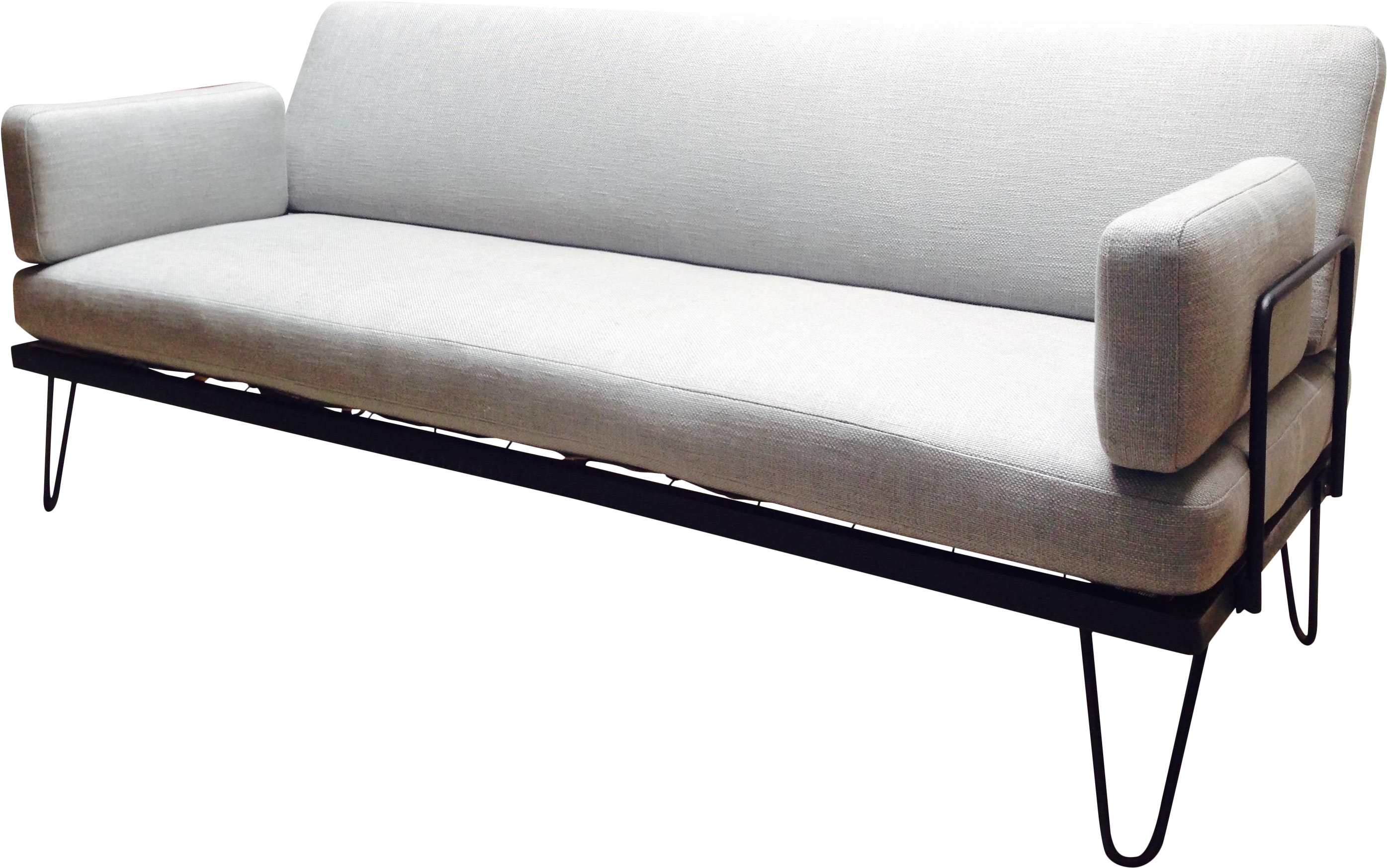 Rare Mid Century Iron Hairpin Leg Sofa - Couch (3264x2448), Png Download