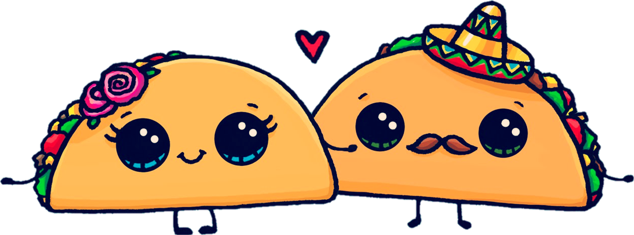 Clipart Library Library Taco Sticker Challenge On Picsart - Cute Tacos (1255x465), Png Download