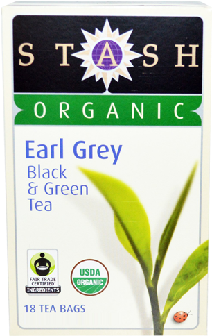 Te - Black&green Tea - Stash Organic Earl Grey Black & Green Tea 18 Tea (500x500), Png Download