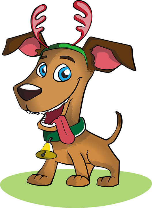 Doggy - Christmas Dog Vector Png (527x720), Png Download