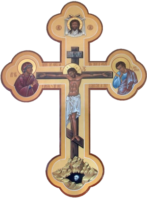 Icon Of The Crucifixion Of Christ - Orthodox Christian Cross Transparent (300x406), Png Download