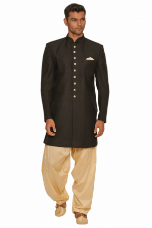 Eternal Black Indo Western Outfit - Indo-western Clothing (300x450), Png Download