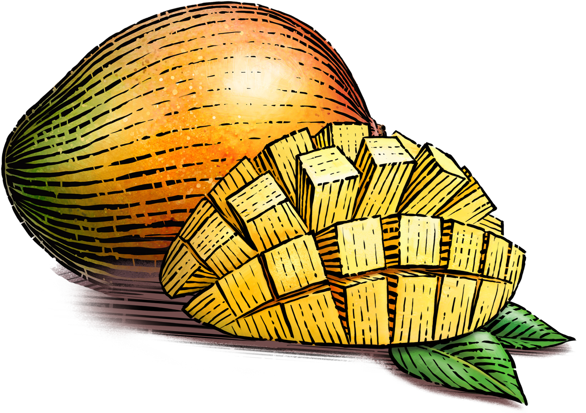 Mango Clipart Basket Full - Illustration (1968x1390), Png Download