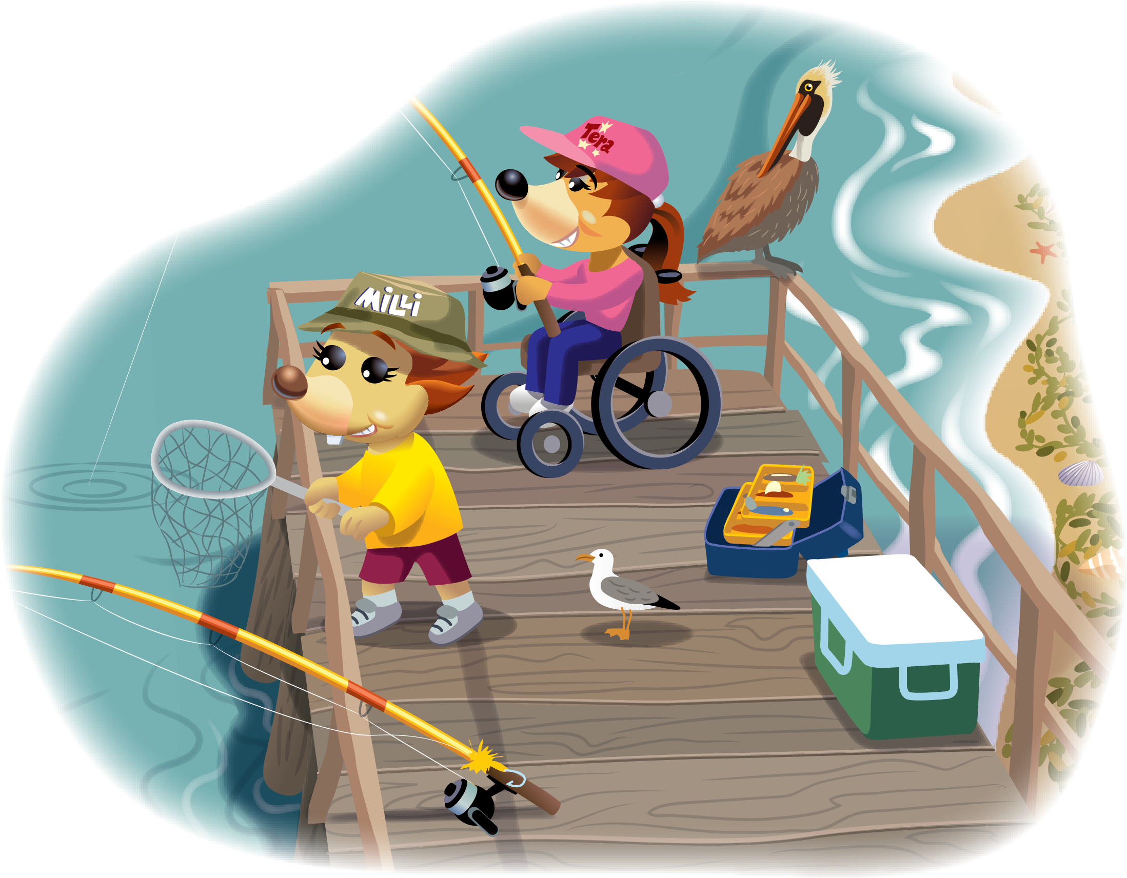 Tera And Milli Fishing Spot Art - Chemistry (2494x2454), Png Download
