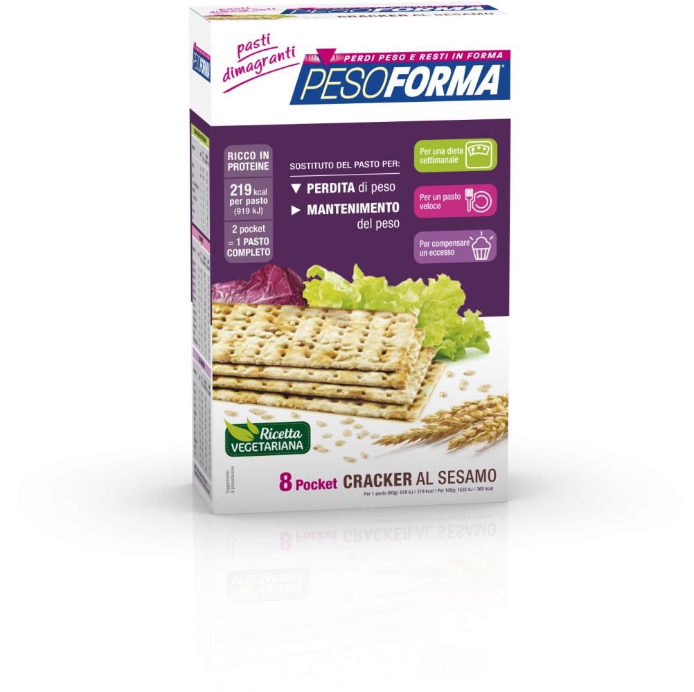 Cracker Al Sesamo - Nutrition & Sante' Italia Spa Pesoforma Crackers (1050x1115), Png Download