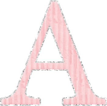 Abecedario Rosa Con Orilla De Glitter Plateado - Alphabet (350x347), Png Download
