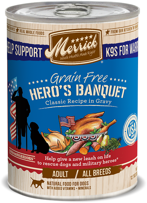 Grain Free Hero's Banquet Classic Recipe In Gravy - Merrick Chunky Colossal Chicken Dinner - 12 X 12.7 (650x748), Png Download