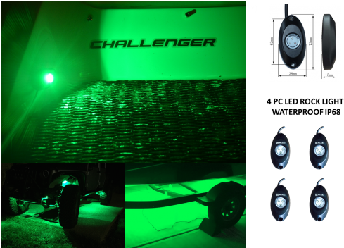 Green Led Rock Lights - Blast Led Rock Lights Pod Blue Or Green Amber Red Rgb (500x500), Png Download