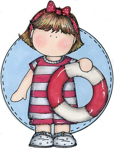 Clip Magnolia Clipart Illustration - Niñas Marineras Dibujo (380x500), Png Download