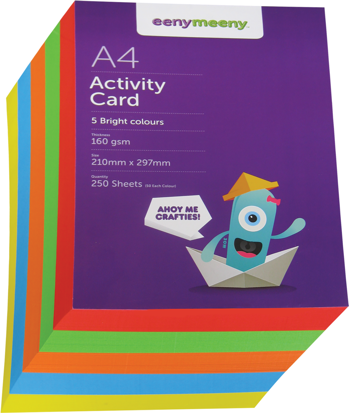 Em A4 160gsm Bright Colour Card Pack, 250 Sheets - Drawing (2000x2000), Png Download