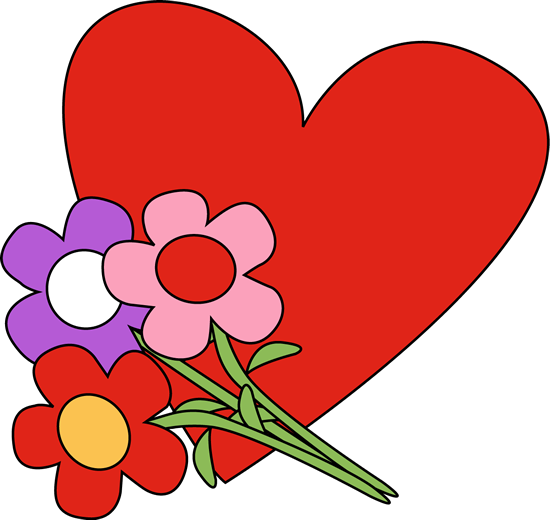 Valentine S Day Clip Art Free - Valentine Flowers Clip Art (550x520), Png Download