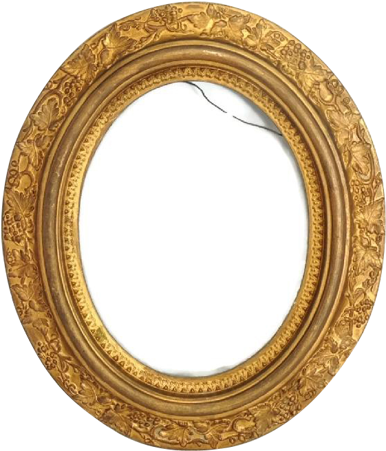 Victorian Oval Picture Frame Antique Gilded - Gilded Oval Frame (655x655), Png Download