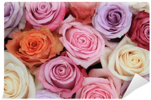 Wedding Rose Flower Png Pastel Rose Wedding Flowers - Poster Mural, Papier Peint - Roses Fleurs Rose Violet (400x400), Png Download