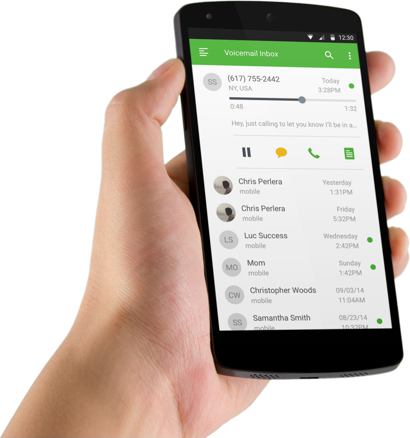 Visual Voicemail - Phone In Hand Png (814x870), Png Download