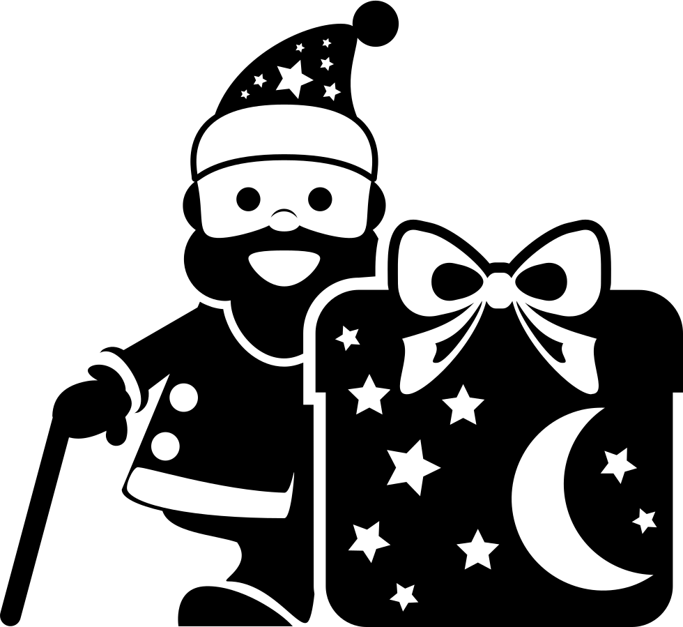 Christmas Santa With A Big Giftbox Comments - Silueta De Papá Noel (980x899), Png Download