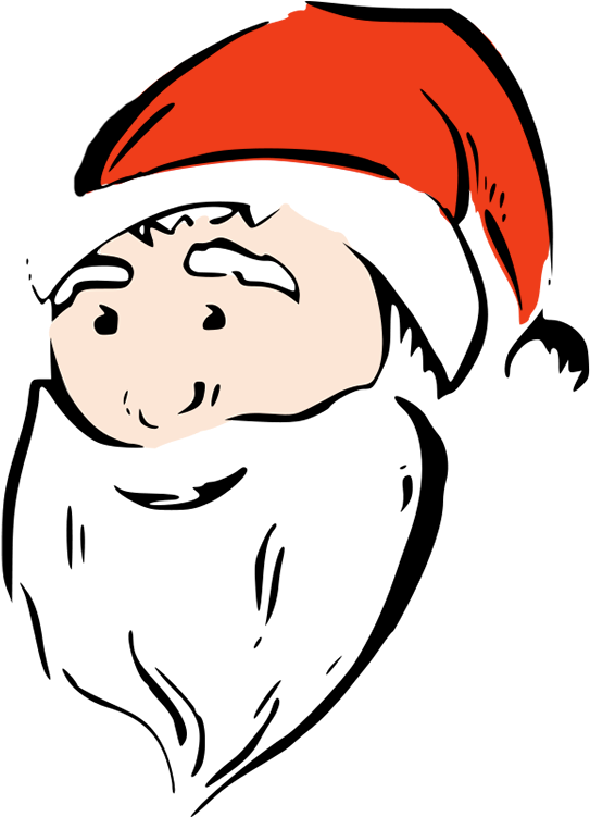 Modern Santa - Santa Face (551x750), Png Download