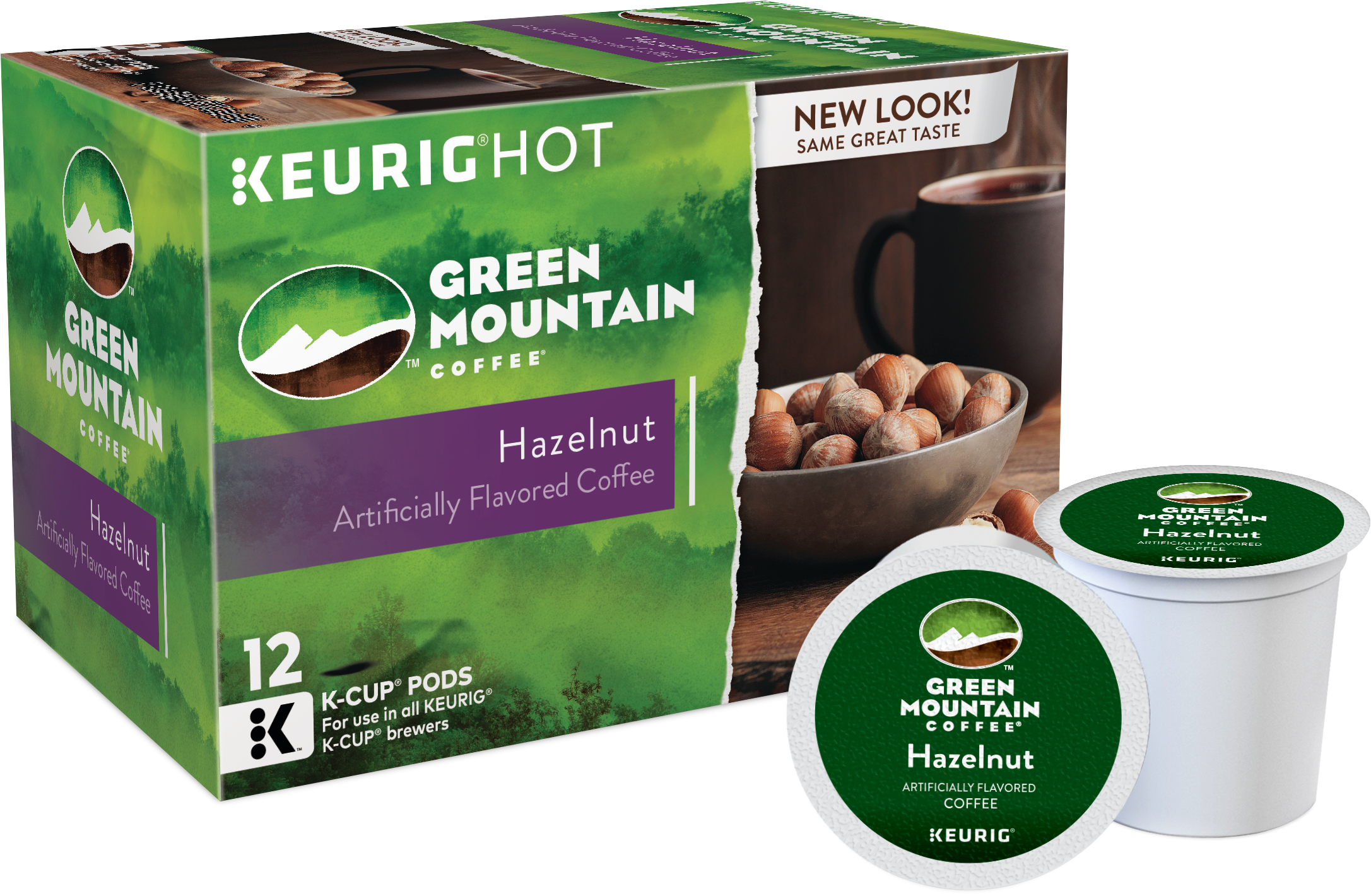 Green Mountain Coffee Hazelnut - Green Mountain Coffee, Breakfast Blend Decaf Kcups, (2458x1858), Png Download
