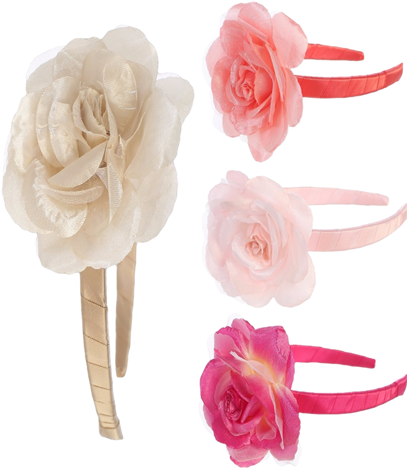 New Rose Flower Floral Headpiece With A Satin Wrapped - Rose Flower Floral Headpiece With A Satin Wrapped Headband (800x1100), Png Download