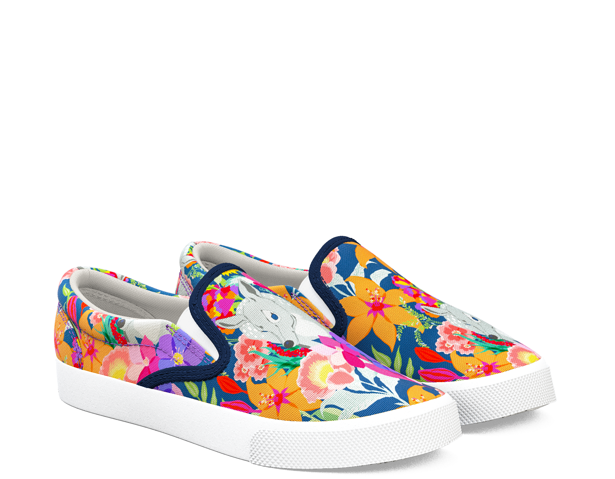 60610 1329 999 Deerpark Royalfloralcloth Multi Slipon - Slip-on Shoe (2048x2048), Png Download