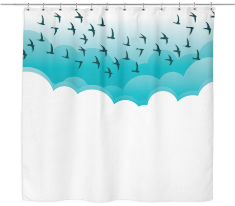 Unique Designer Fabric Shower Curtain Of Artwork Of - Bird (480x480), Png Download