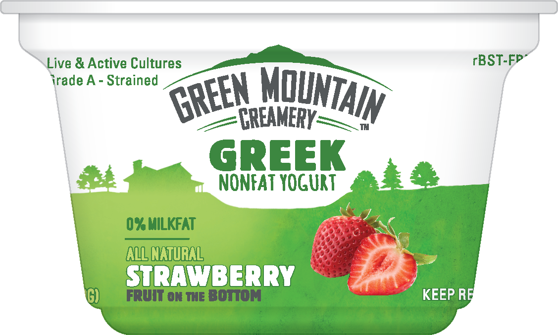 Green Mountain Creamery Strawberry Greek Yogurt - Greek Yogurt (1127x677), Png Download
